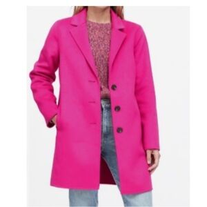 Banana Republic Magenta Pink Wool Long Coat